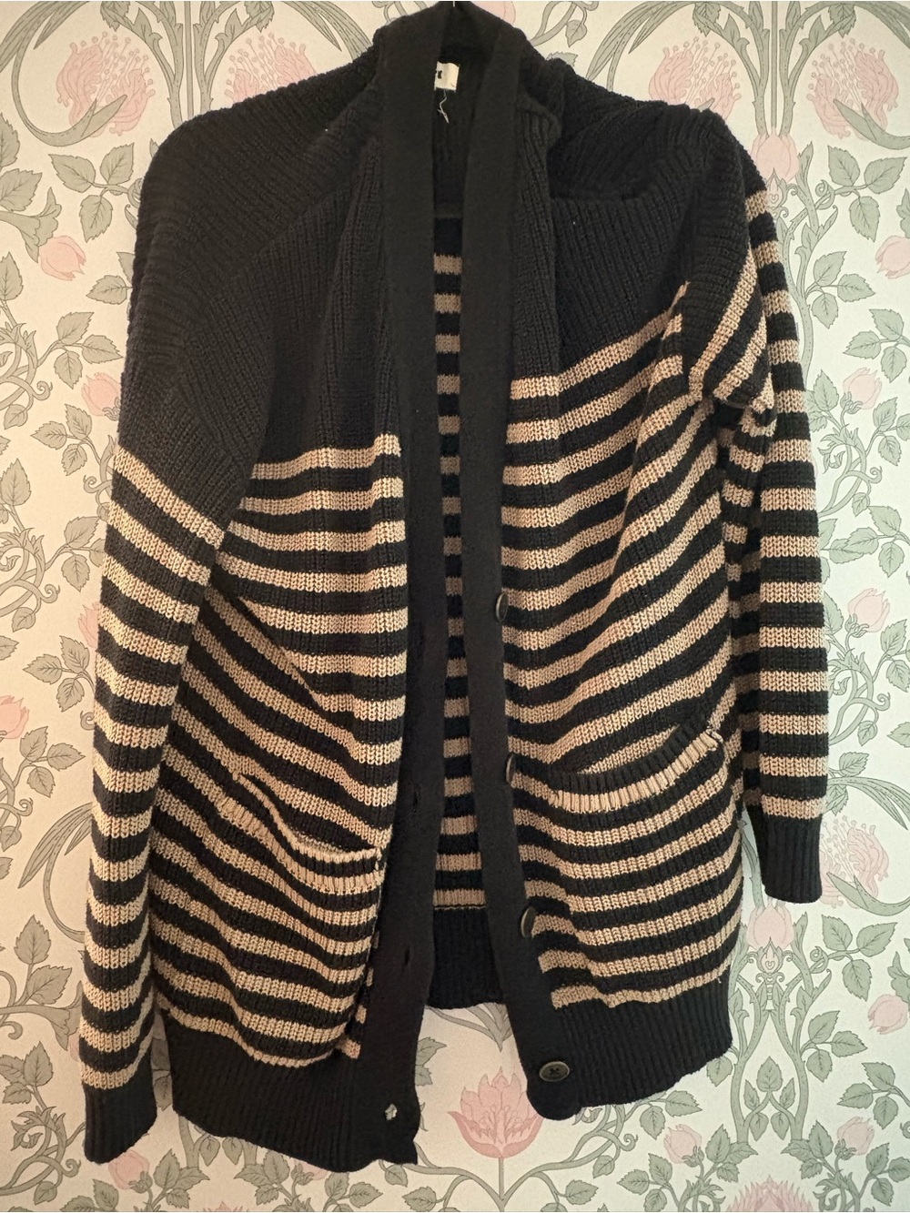 Striped Cozy Knit Cardigan Sweater